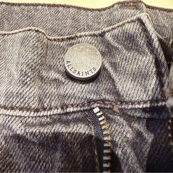 BNWT All Saints Y2K Lea High Waist Frayed Hem Distressed Denim Shorts, US 28, - Picture 6 of 13